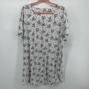 Laura Tyler VTGCozy Loungewear Bears Cottagecore Classic Gray/Blue NightGown SzL